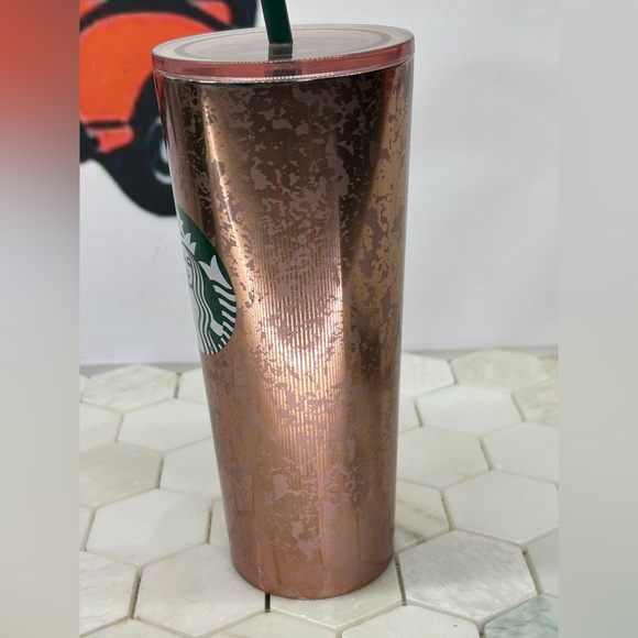 Starbucks Rose Gold 2019 Speckled Marble Cup 16 Fluid Ounce Tumbler - Picture 5 of 10